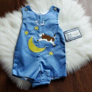 NWT Kelly's Kids Monogramed T.J. Shortalls - Size 3